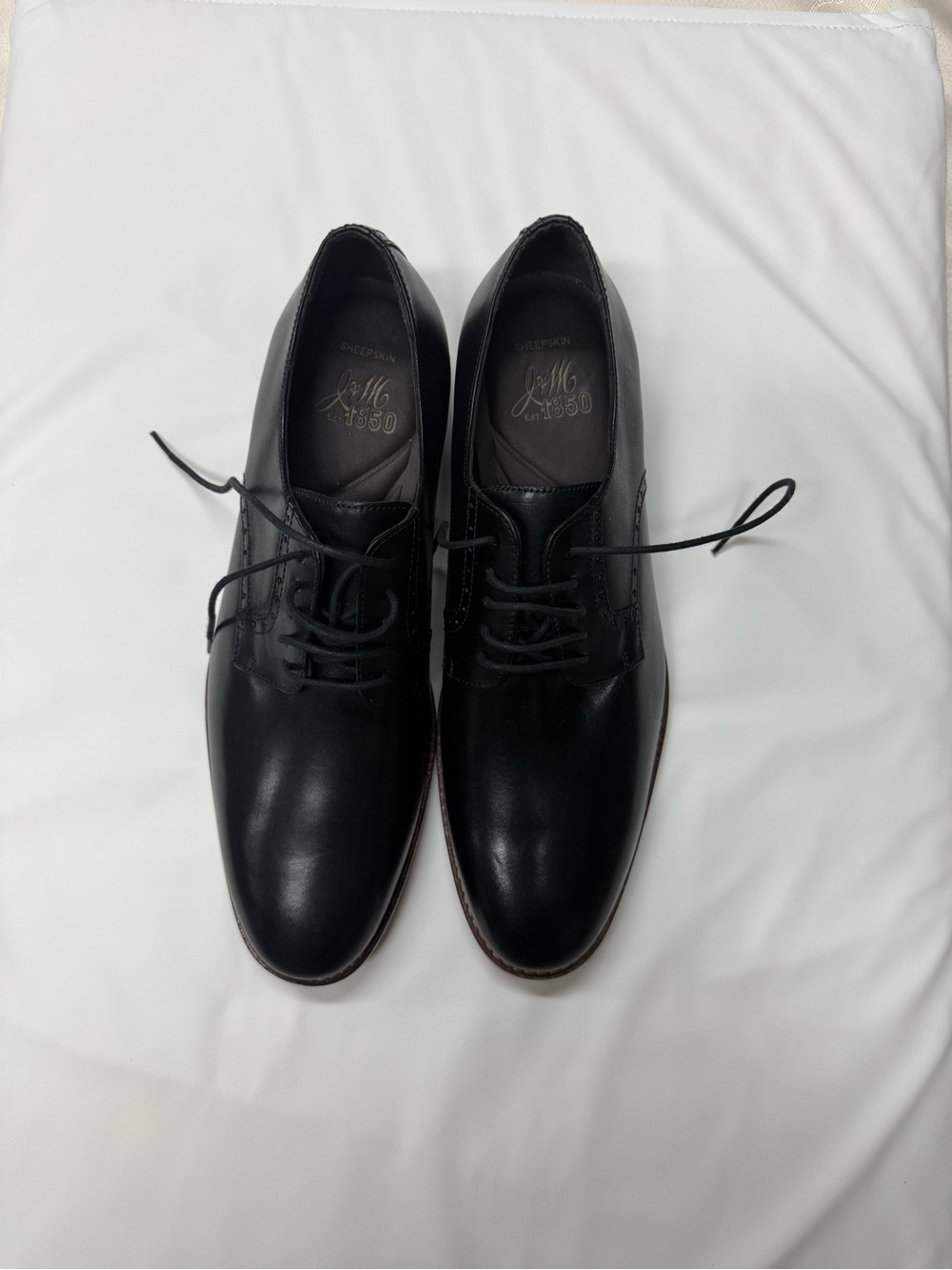 Johnston & Murphy J&M 1850 Black Leather Oxford Dress Shoes Sz 10 NWOT